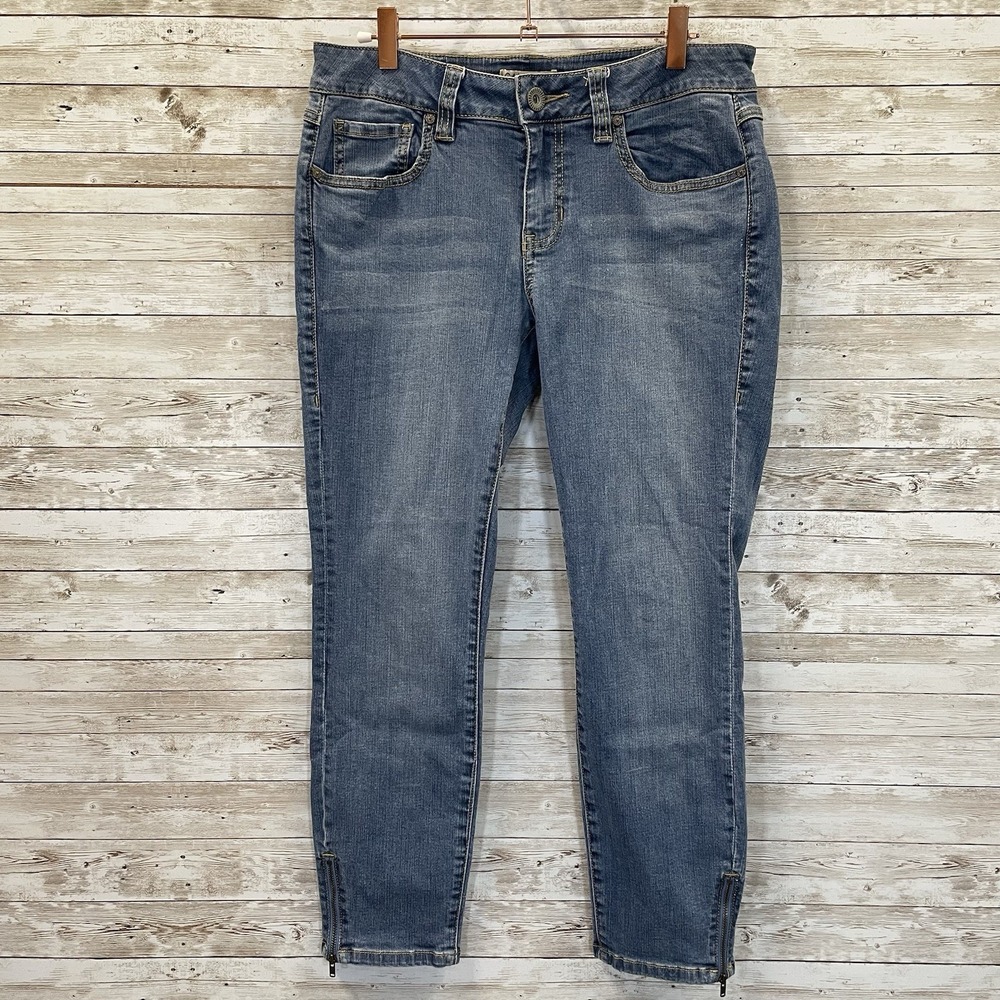 CAbi Womens 8 Jeans‎ Medium Wash Style #220 Zipper Ankle Stretch Denim